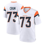 Johmsee D.Broncos #73 Frank Crum Player White Home Game Stitched Jerseys
