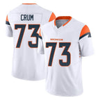 Johmsee D.Broncos #73 Frank Crum Player White Limited Vapor F.U.S.E. Home Game Stitched Jerseys