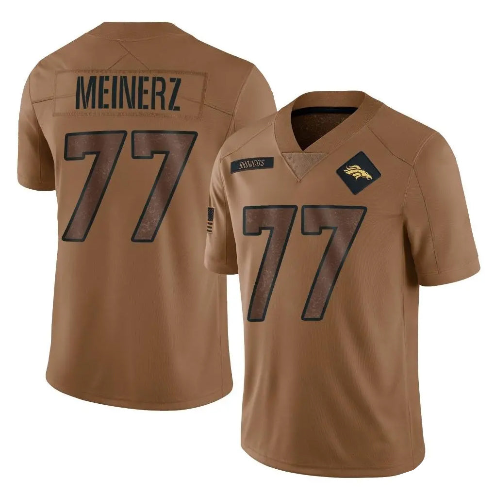 Johmsee D.Broncos #77 Quinn Meinerz Player Brown Salute To Service Limited Stitched Jerseys