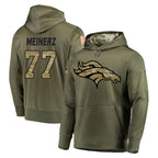Johmsee D.Broncos #77 Quinn Meinerz Player Olive Salute to Service Pullover Hoodies Home Game Stitched Jerseys