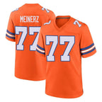 Johmsee D.Broncos #77 Quinn Meinerz Player Orange Alternate Collection Throwback Game Stitched Jerseys