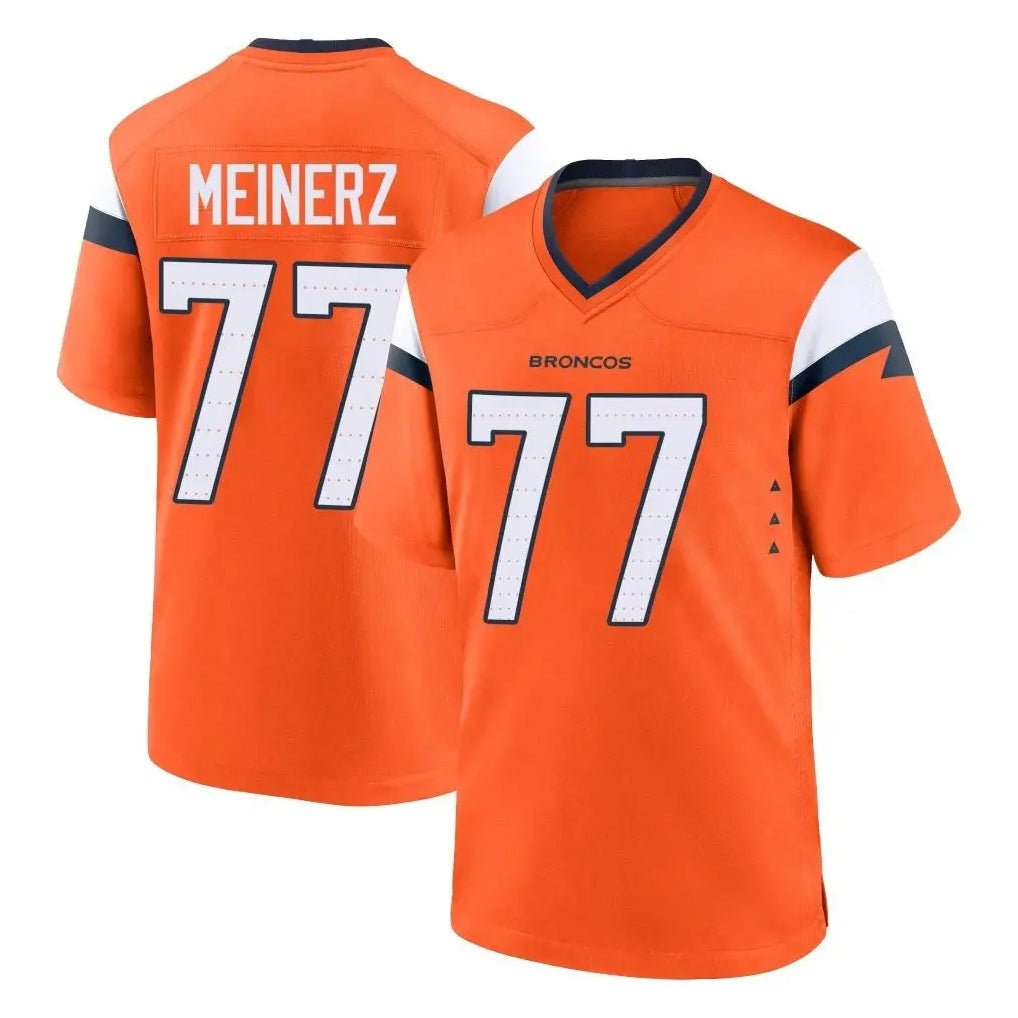 Johmsee D.Broncos #77 Quinn Meinerz Player Orange Home Game Stitched Jerseys