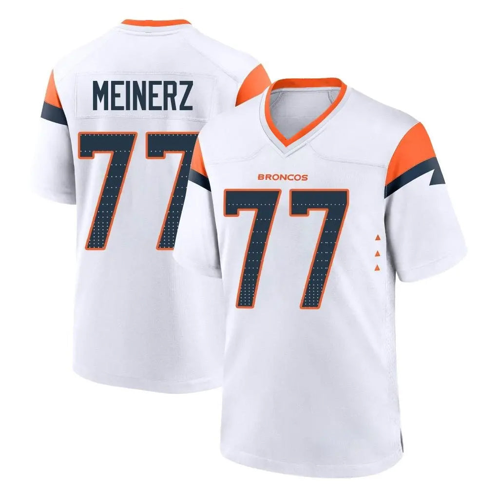 Johmsee D.Broncos #77 Quinn Meinerz Player White Home Game Stitched Jerseys