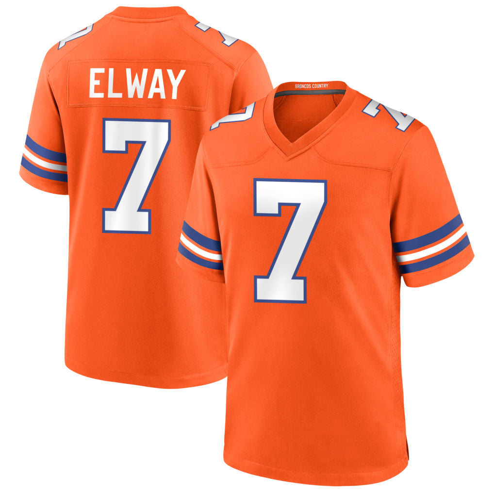Johmsee D.Broncos #7 John Elway Player Orange Throwback Game Stitched Jerseys