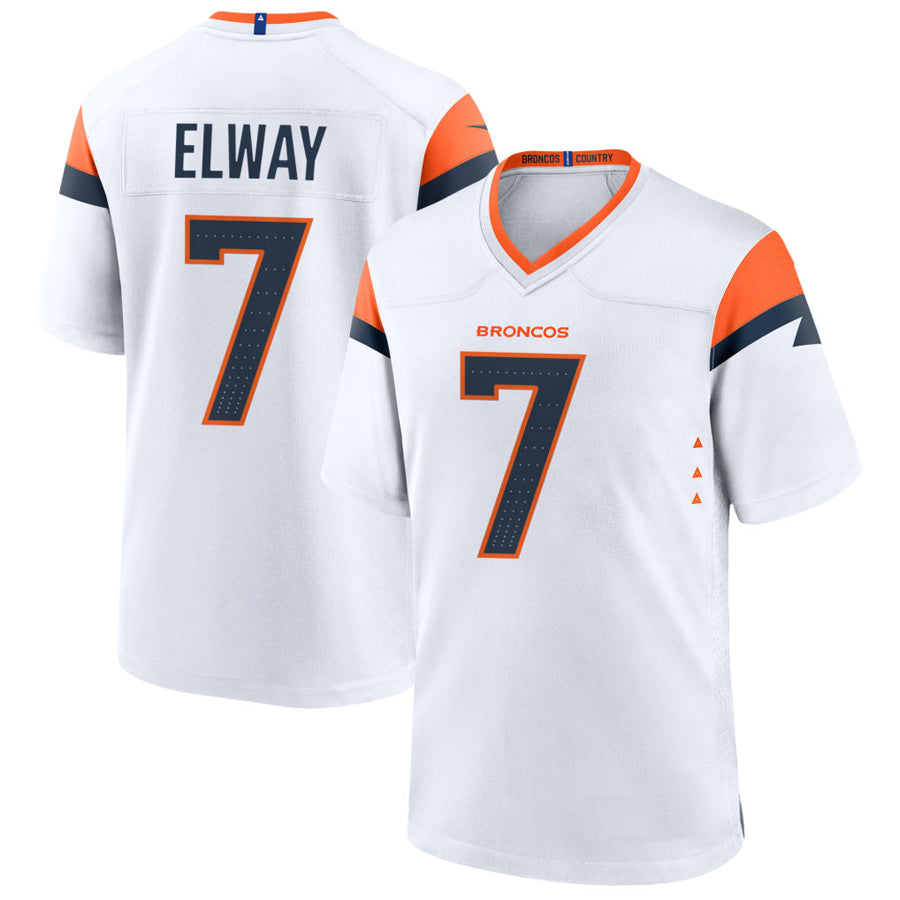 Johmsee D.Broncos #7 John Elway Player White Home Game Stitched Jerseys