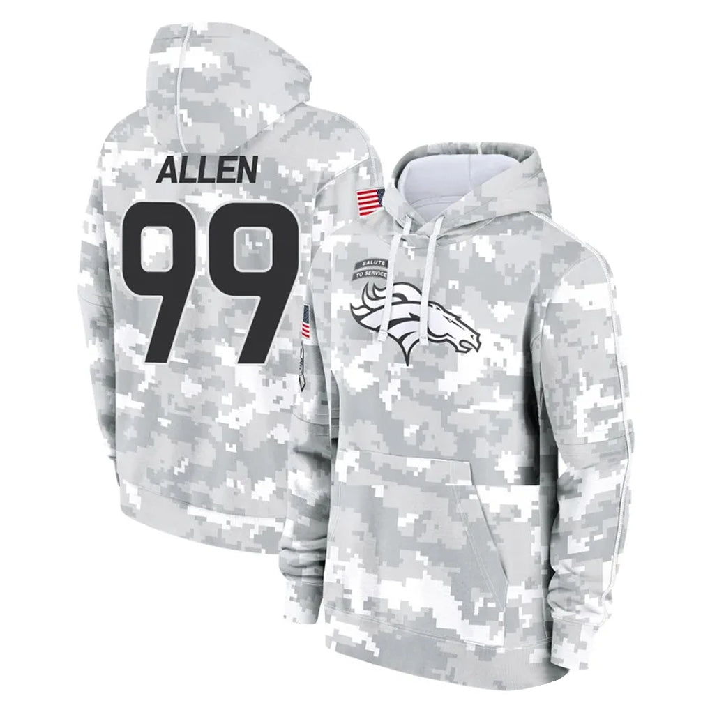 Johmsee D.Broncos #99 Zach Allen Player Arctic Camo Salute to Service Hoodies Limited Game Stitched Jerseys