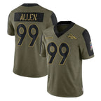 Johmsee D.Broncos #99 Zach Allen Player Olive Salute To Service Limited Game Stitched Jerseys