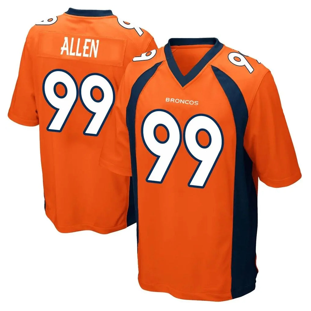 Johmsee D.Broncos #99 Zach Allen Player Orange Color Home Game Stitched Jerseys