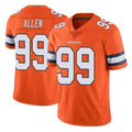 Johmsee D.Broncos #99 Zach Allen Player Orange Vapor Untouchable Limited Home Game Stitched Jerseys
