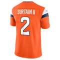 Johmsee D.Broncos #2 Patrick Surtain II Orange Team Vapor F.U.S.E. Stitched Limited Jerseys
