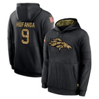 Johmsee D.Broncos #9 Talanoa Hufanga Player Black Salute to Service Pullover Hoodies Limited Stitched Jerseys