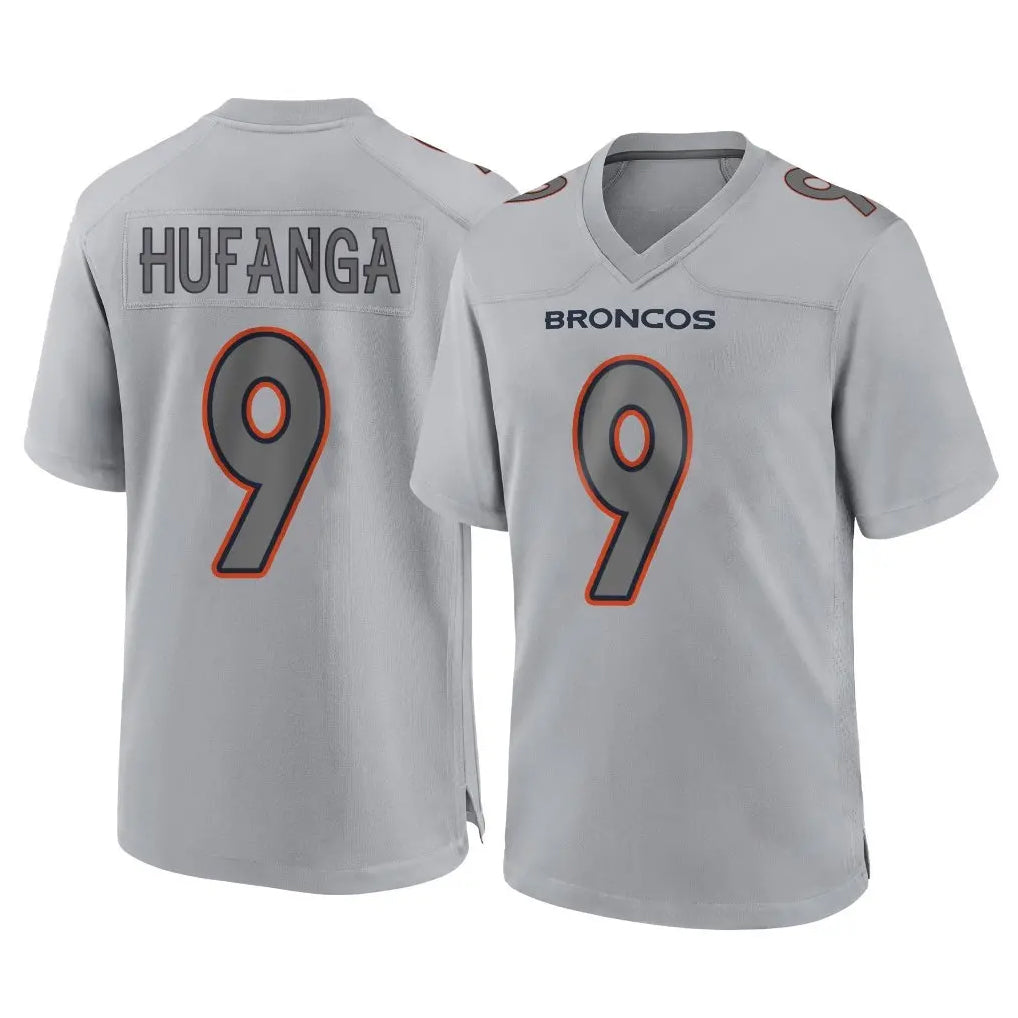 Johmsee D.Broncos #9 Talanoa Hufanga Player Gray Atmosphere Fashion Limited Game Stitched Jerseys
