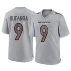 Johmsee D.Broncos #9 Talanoa Hufanga Player Gray Atmosphere Fashion Limited Game Stitched Jerseys