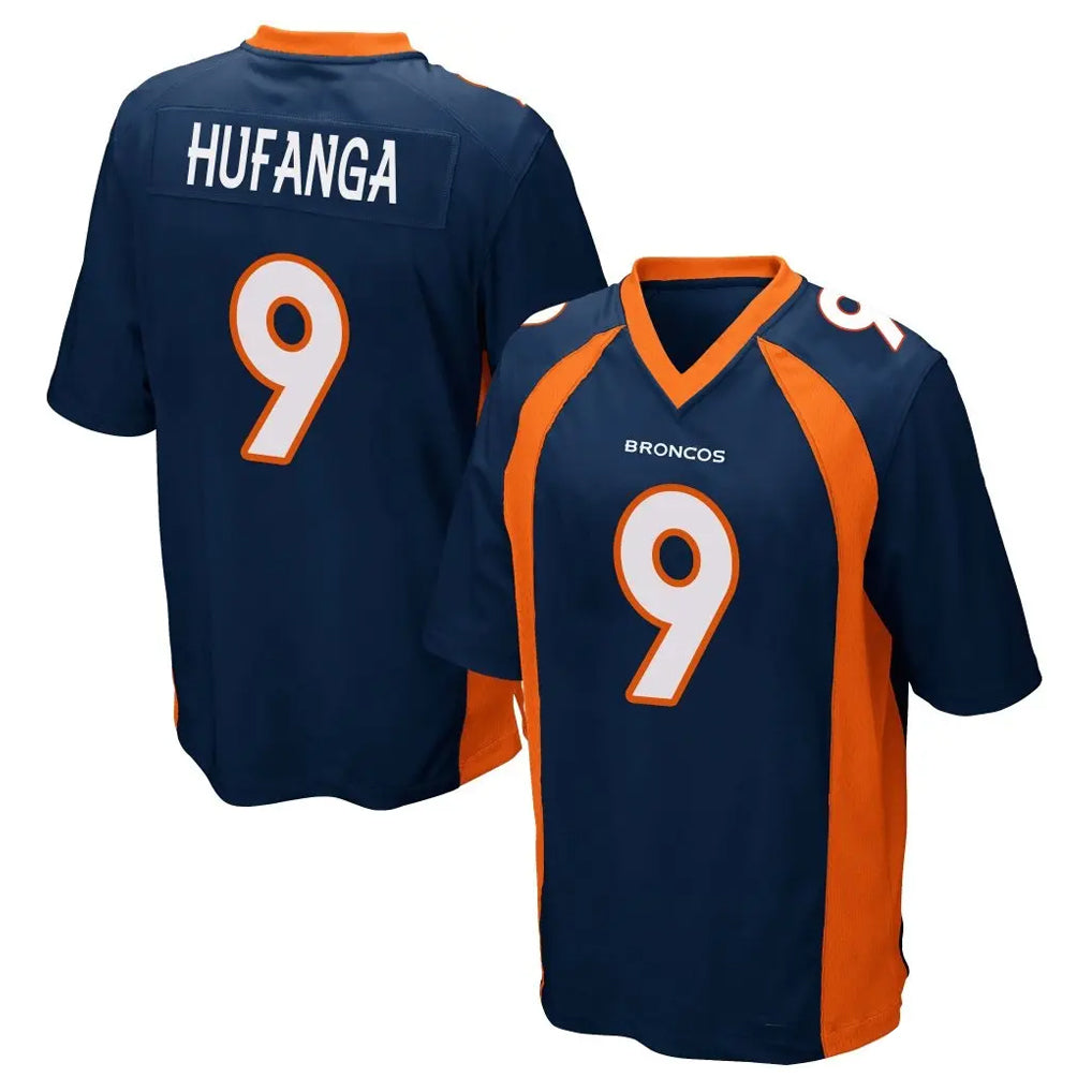 Johmsee D.Broncos #9 Talanoa Hufanga Player Navy Game Stitched Jerseys