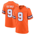 Johmsee D.Broncos #9 Talanoa Hufanga Player Orange Alternate Collection Throwback Game Stitched Jerseys