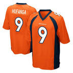 Johmsee D.Broncos #9 Talanoa Hufanga Player Orange Color Home Game Stitched Jerseys