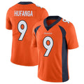 Johmsee D.Broncos #9 Talanoa Hufanga Player Orange Color Vapor Untouchable Limited Game Stitched Jerseys