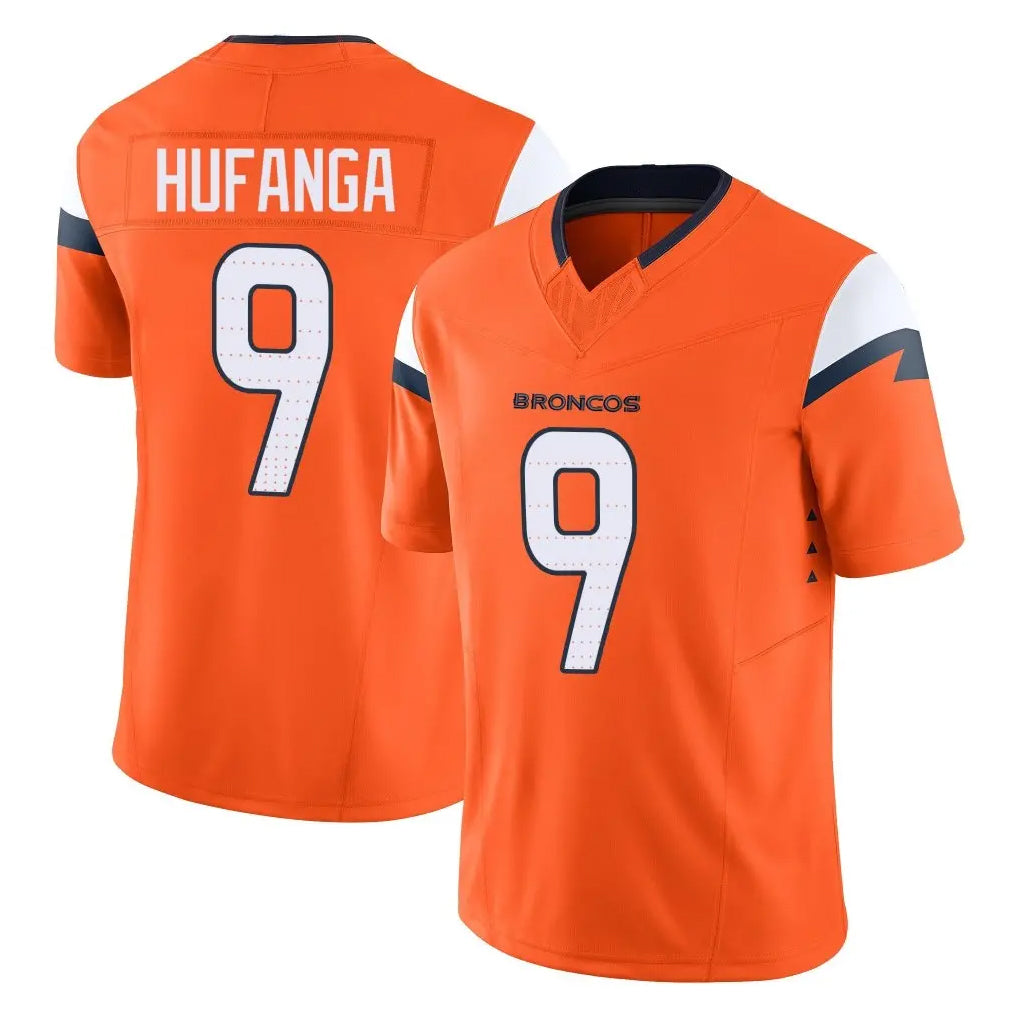 Johmsee D.Broncos #9 Talanoa Hufanga Player Orange Vapor F.U.S.E. Limited Home Game Stitched Jerseys