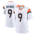 Johmsee D.Broncos #9 Talanoa Hufanga Player White Home Game Stitched Jerseys