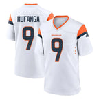 Johmsee D.Broncos #9 Talanoa Hufanga Player White Home Game Stitched Jerseys