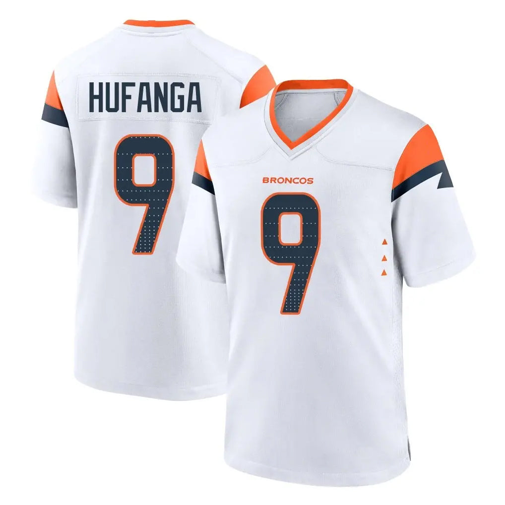 Johmsee D.Broncos #9 Talanoa Hufanga Player White Home Game Stitched Jerseys