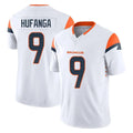 Johmsee D.Broncos #9 Talanoa Hufanga Player White Limited Vapor F.U.S.E. Home Game Stitched Jerseys