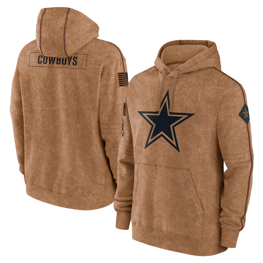 Johmsee D.Cowboys Brown Salute to Service Hoodies Limited Game Blank Player Stitched Jerseys