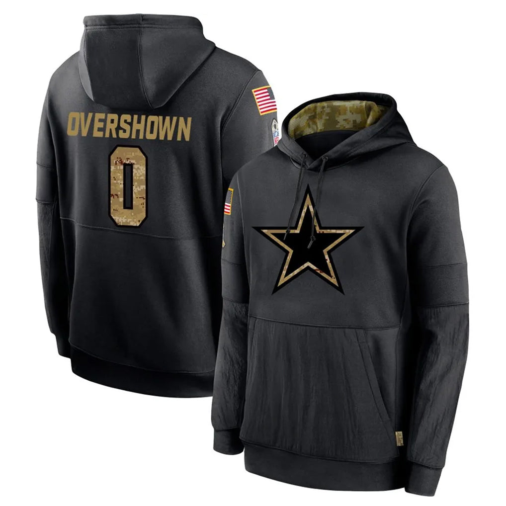 Johmsee D.Cowboys #0 DeMarvion Overshown Player Black Salute to Service Pullover Hoodies Limited Stitched Jerseys