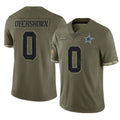 Johmsee D.Cowboys #0 DeMarvion Overshown Player Olive Salute to Service Limited Game Stitched Jerseys