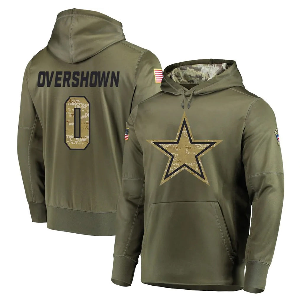 Johmsee D.Cowboys #0 DeMarvion Overshown Player Olive Salute to Service Pullover Hoodies Home Game Stitched Jerseys