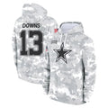 Johmsee D.Cowboys #13 Caleb Downs Player Arctic Camo Salute to Service Hoodies Limited Game Stitched Jerseys