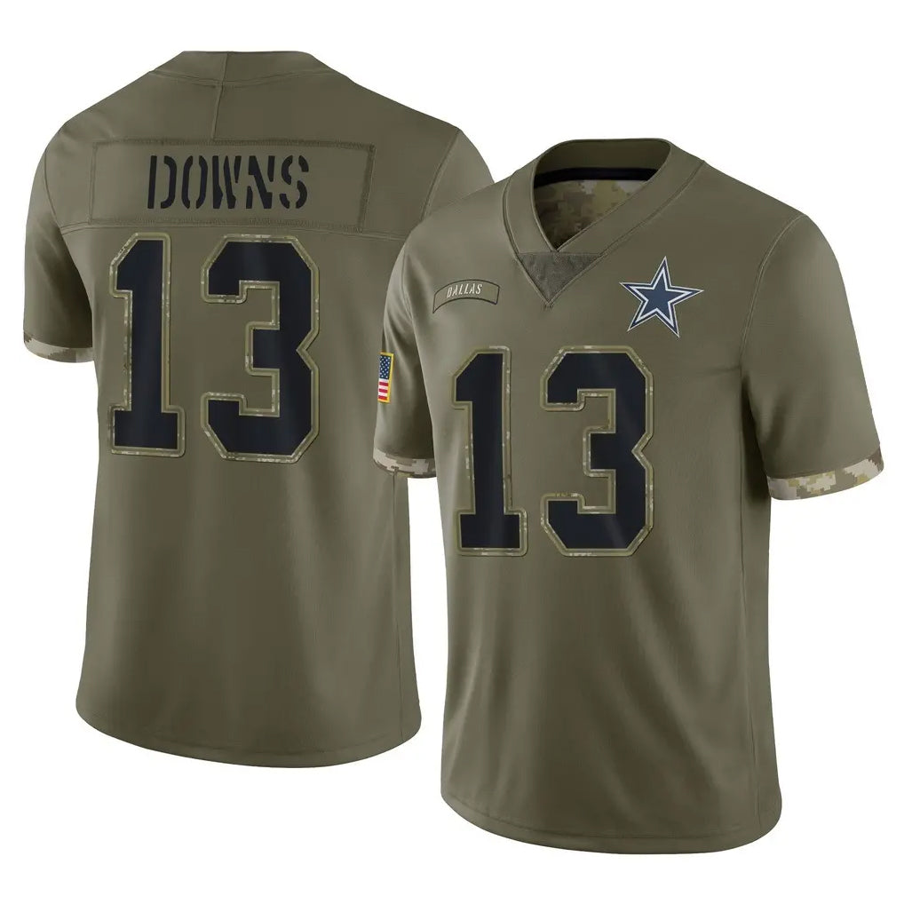 Johmsee D.Cowboys #13 Caleb Downs Player Olive Salute to Service Limited Game Stitched Jerseys