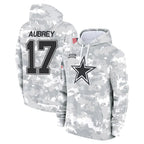 Johmsee D.Cowboys #17 Brandon Aubrey Player Arctic Camo Salute to Service Hoodies Limited Game Stitched Jerseys