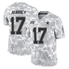 Johmsee D.Cowboys #17 Brandon Aubrey Player Arctic Camo Salute to Service Limited Home Game Stitched Jerseys