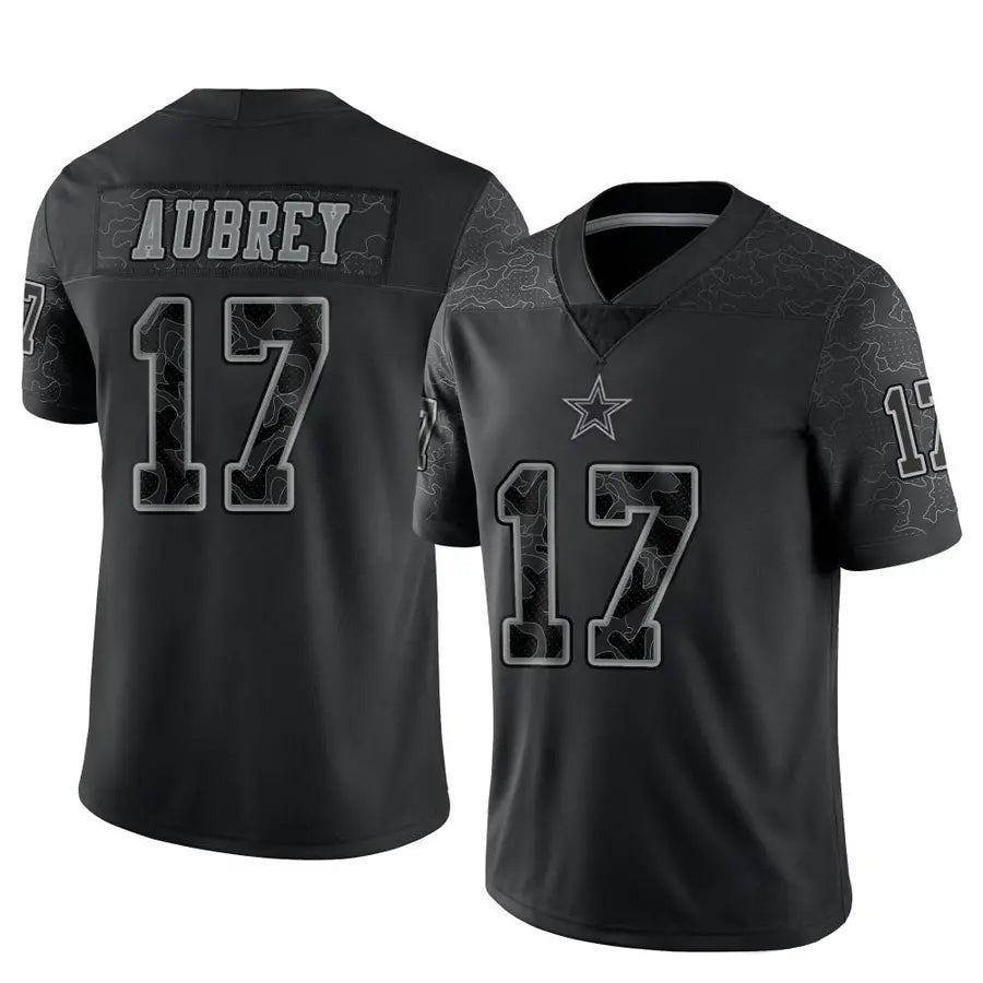 Johmsee D.Cowboys #17 Brandon Aubrey Player Black REFLECTIVE Limited Stitched Jerseys