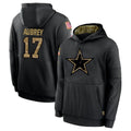 Johmsee D.Cowboys #17 Brandon Aubrey Player Black Salute to Service Pullover Hoodies Limited Stitched Jerseys