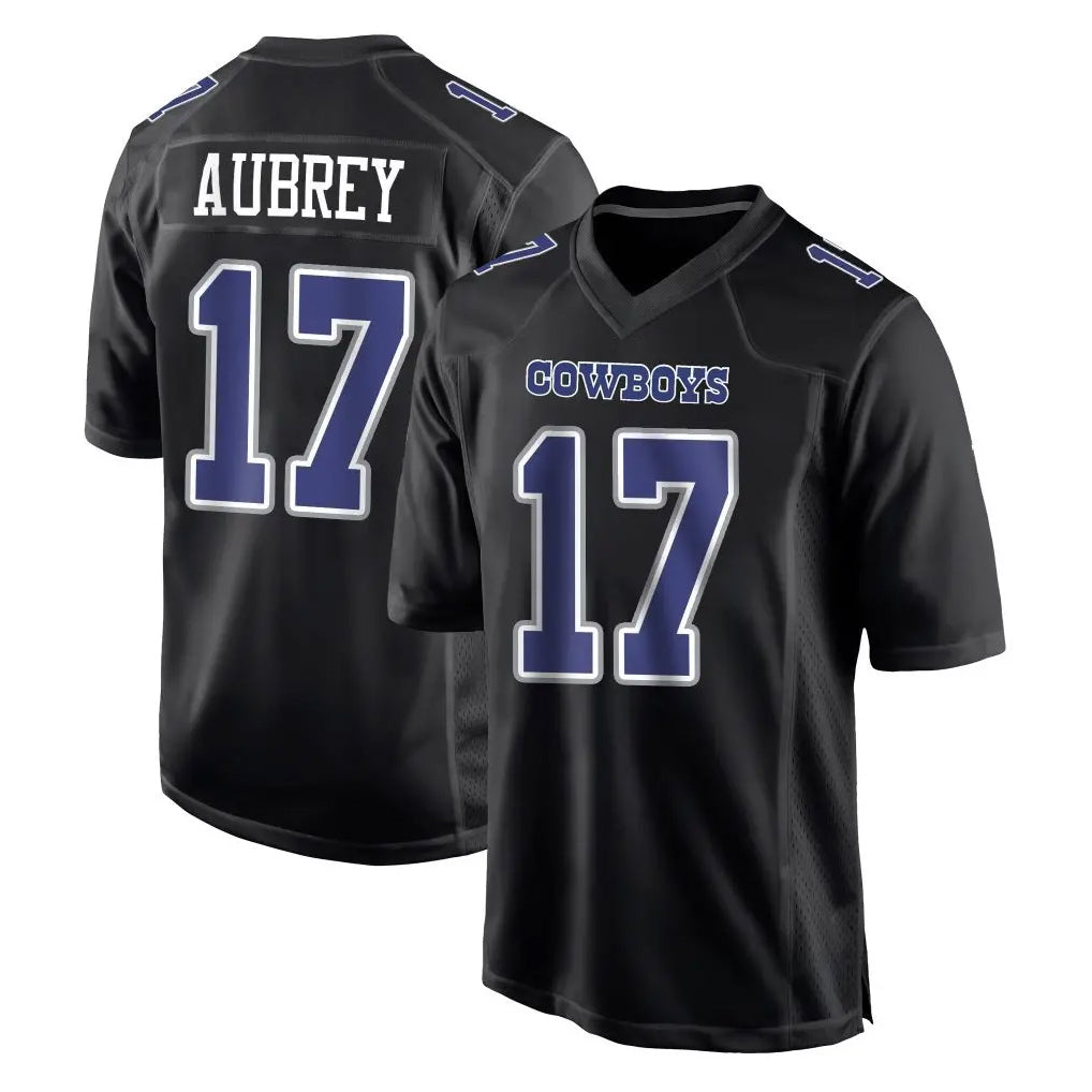 Johmsee D.Cowboys #17 Brandon Aubrey Player Carbon Black Fashion Home Game Stitched Jerseys