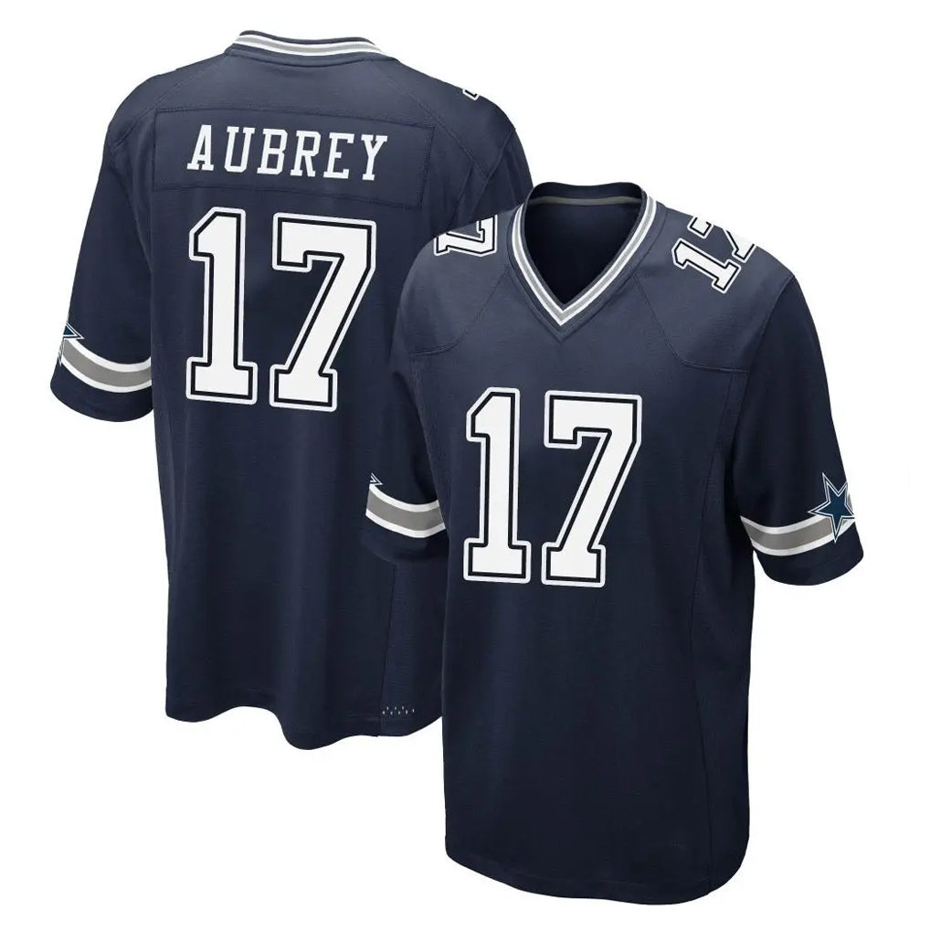 Johmsee D.Cowboys #17 Brandon Aubrey Player Navy Home Game Stitched Jerseys