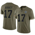Johmsee D.Cowboys #17 Brandon Aubrey Player Salute To Service Olive Stitched Jerseys