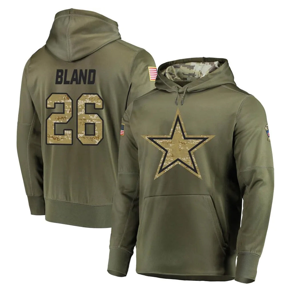 Johmsee D.Cowboys #26 DaRon Bland Player Olive Salute to Service Pullover Hoodies Home Game Stitched Jerseys