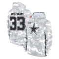 Johmsee D.Cowboys #33 Javonte Williams Player Arctic Camo Salute to Service Hoodies Limited Game Stitched Jerseys