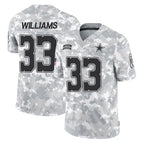 Johmsee D.Cowboys #33 Javonte Williams Player Arctic Camo Salute to Service Limited Home Game Stitched Jerseys
