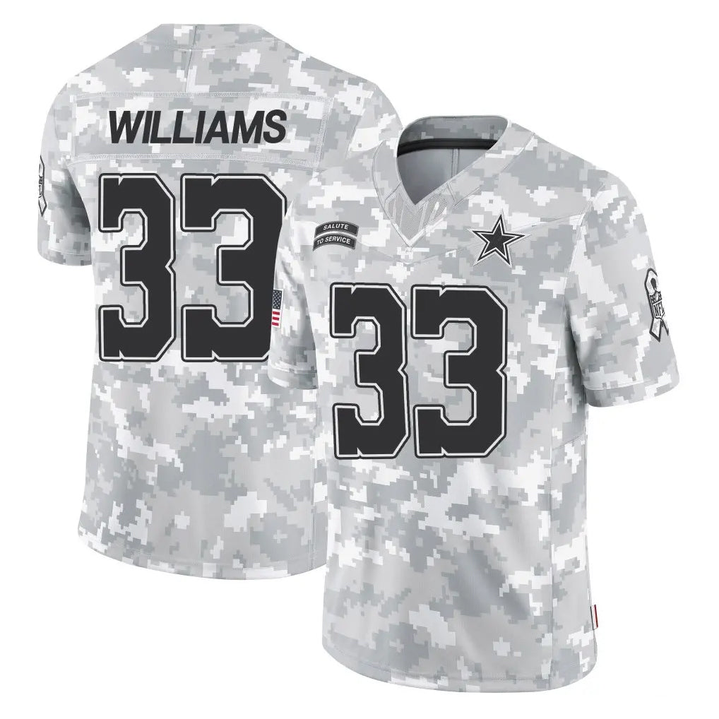 Johmsee D.Cowboys #33 Javonte Williams Player Arctic Camo Salute to Service Limited Home Game Stitched Jerseys