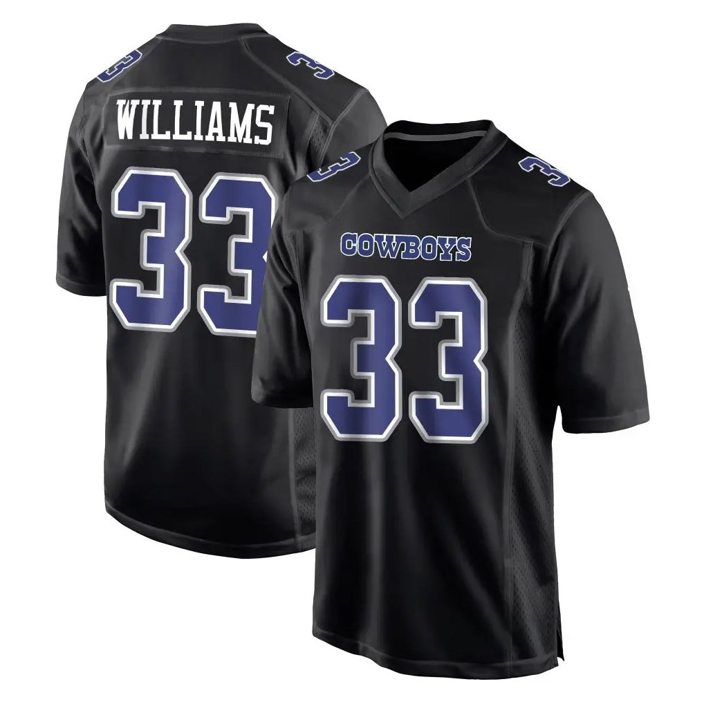 Johmsee D.Cowboys #33 Javonte Williams Player Carbon Black Fashion Home Game Stitched Jerseys
