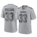 Johmsee D.Cowboys #33 Javonte Williams Player Gray Atmosphere Fashion Home Game Stitched Jerseys