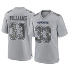 Johmsee D.Cowboys #33 Javonte Williams Player Gray Atmosphere Fashion Home Game Stitched Jerseys