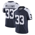 Johmsee D.Cowboys #33 Javonte Williams Player Navy-White Limited Alternate Vapor Untouchable Home Game Stitched Jerseys