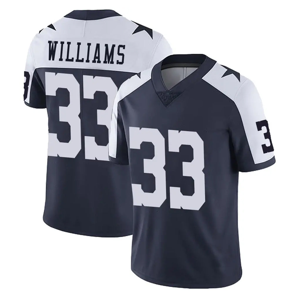 Johmsee D.Cowboys #33 Javonte Williams Player Navy-White Limited Alternate Vapor Untouchable Home Game Stitched Jerseys