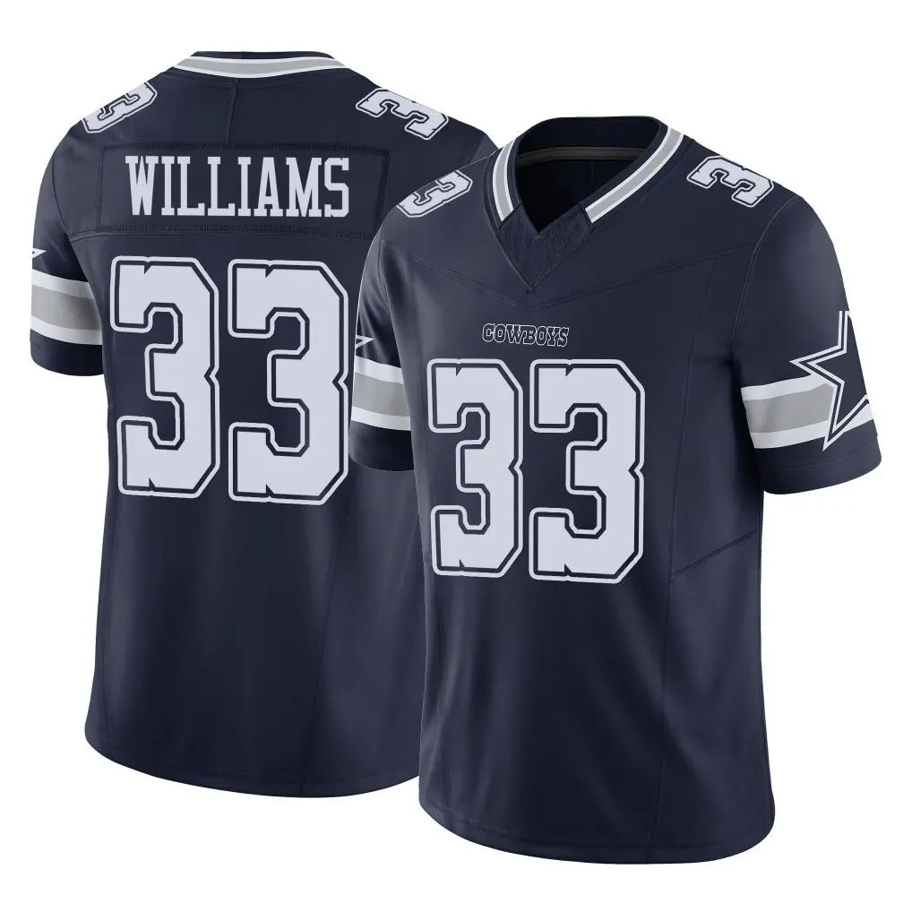 Johmsee D.Cowboys #33 Javonte Williams Player Navy Limited Vapor F.U.S.E. Home Game Stitched Jerseys