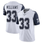 Johmsee D.Cowboys #33 Javonte Williams Player White-Navy Limited Color Rush Vapor Untouchable Home Game Stitched Jerseys